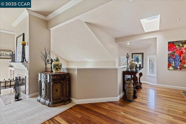 Fireplace, Interior, Recessed Lighting, Wood Texture Flooring