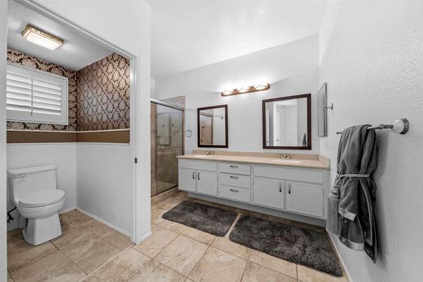 Bathroom, Dual Sink Vanities, Glass Shower, Interior