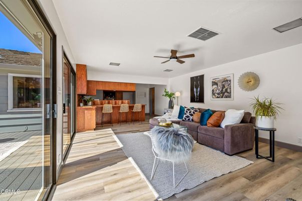 Interior, Kitchen, Living room, Stainless Steel Appliances, Wood Texture Flooring
