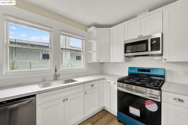 Interior, Kitchen, Stainless Steel Appliances, Wood Texture Flooring