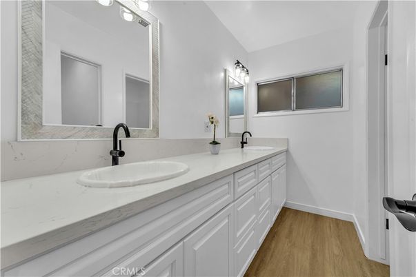 Bathroom, Dual Sink Vanities, Interior, Wood Texture Flooring