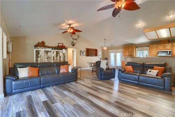 Dining room, Interior, Kitchen, Living room, Pendant Lights, Recessed Lighting, Wood Texture Flooring