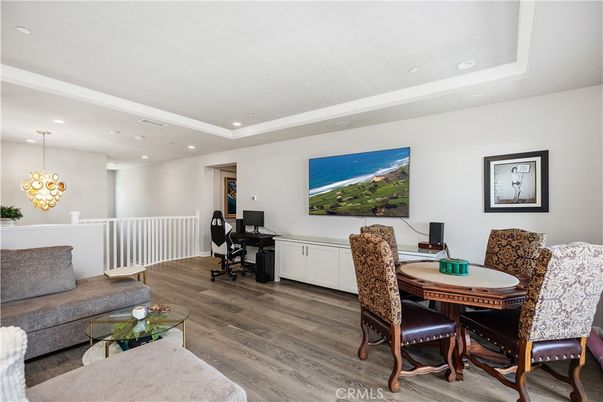 Home Office, Interior, Pendant Lights, Recessed Lighting, Wood Texture Flooring