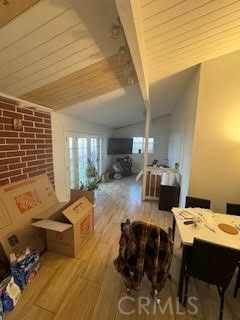 Dining room, Interior, Stone Walls, Wooden Ceilings, Wood Texture Flooring