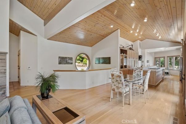 Dining room, Interior, Kitchen, Recessed Lighting, Wooden Ceilings, Wood Texture Flooring