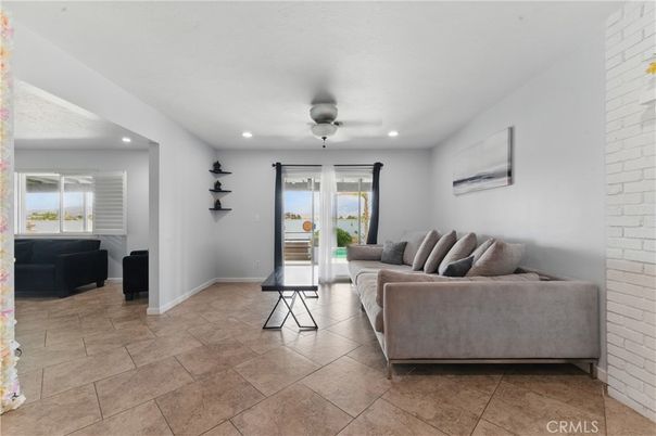 Interior, Living room, Recessed Lighting, Stone Walls