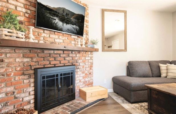 Fireplace, Interior, Stone Walls, Wood Texture Flooring
