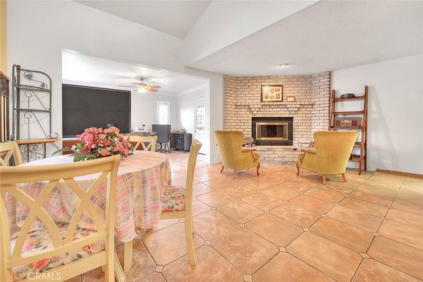 Dining room, Fireplace, Interior, Stone Walls