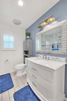 Bathroom, Glass Shower, Interior, Recessed Lighting, Wood Texture Flooring