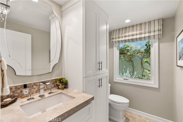 Bathroom, Interior, Recessed Lighting, Wood Texture Flooring