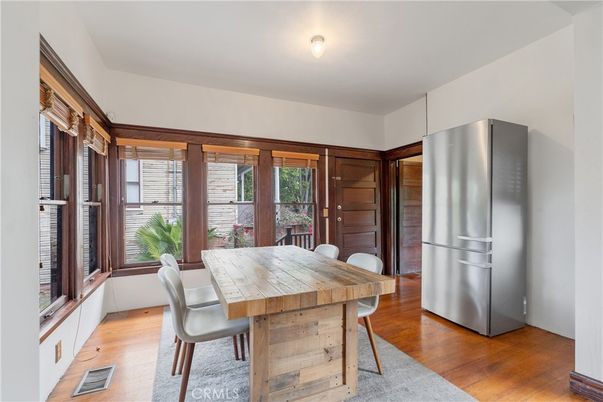 Dining room, Interior, Stainless Steel Appliances, Wood Texture Flooring