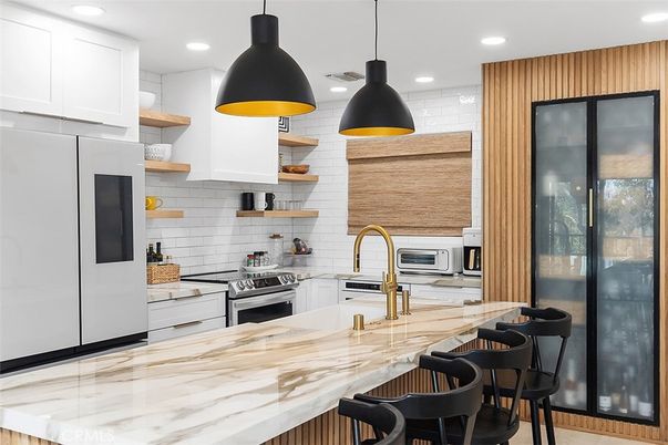 Interior, Kitchen, Pendant Lights, Recessed Lighting, Stainless Steel Appliances