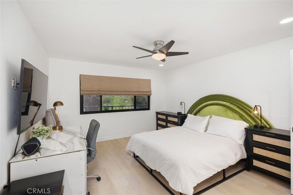 Bedroom, Home Office, Interior, Recessed Lighting, Wood Texture Flooring
