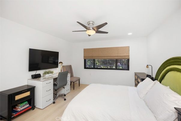 Bedroom, Home Office, Interior, Recessed Lighting, Wood Texture Flooring