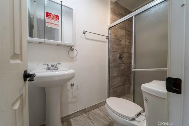 Bathroom, Glass Shower, Interior, Wood Texture Flooring
