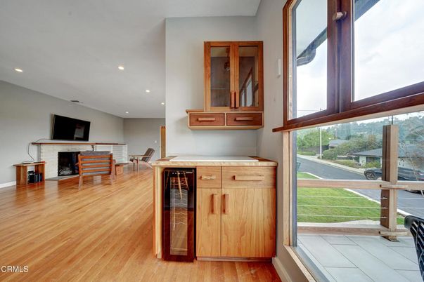 Fireplace, Interior, Recessed Lighting, Wood Texture Flooring