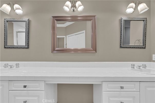 Bathroom, Dual Sink Vanities, Interior, Tile Countertops
