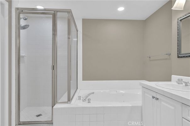 Bathroom, Glass Shower, Interior, Recessed Lighting, Tile Countertops