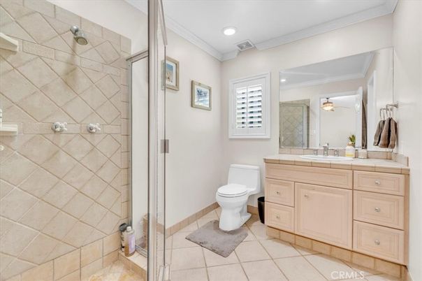 Bathroom, Glass Shower, Interior, Recessed Lighting, Tile Countertops