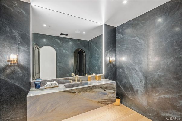 Bathroom, Interior, Recessed Lighting, Wood Texture Flooring