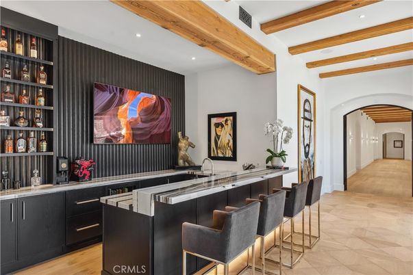 Interior, Kitchen, Recessed Lighting, Wooden Beams, Wood Texture Flooring