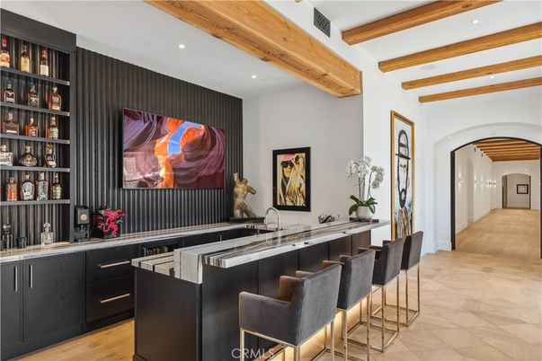 Interior, Kitchen, Recessed Lighting, Wooden Beams, Wood Texture Flooring
