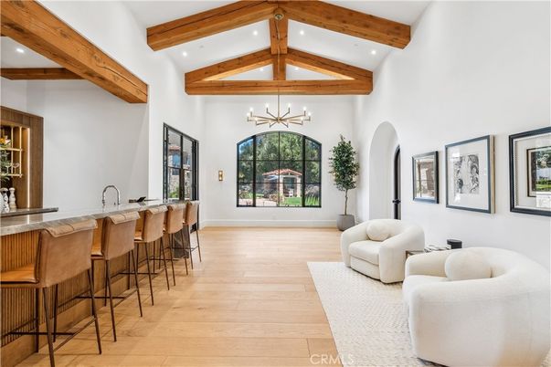 Interior, Pendant Lights, Recessed Lighting, Wooden Beams, Wood Texture Flooring