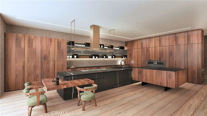 Interior, Kitchen, Stainless Steel Appliances, Wood Texture Flooring