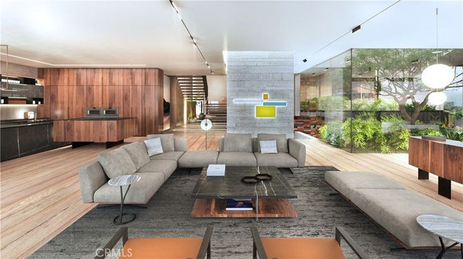 Interior, Kitchen, Living room, Pendant Lights, Stainless Steel Appliances, Wood Texture Flooring