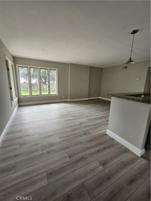 Empty room, Interior, Pendant Lights, Wood Texture Flooring