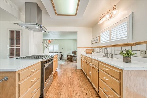 Interior, Kitchen, Living room, Stainless Steel Appliances, Wood Texture Flooring