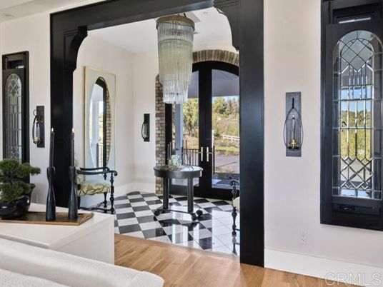 Chandelier, Interior, Wood Texture Flooring