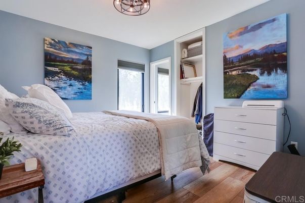 Bedroom, Fireplace, Interior, Wood Texture Flooring