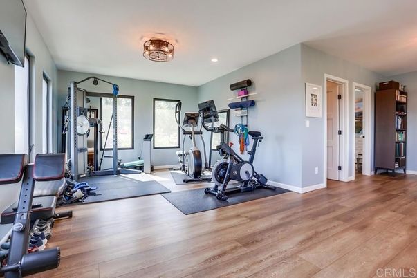 Fitness Equipment, Interior, Recessed Lighting, Wood Texture Flooring