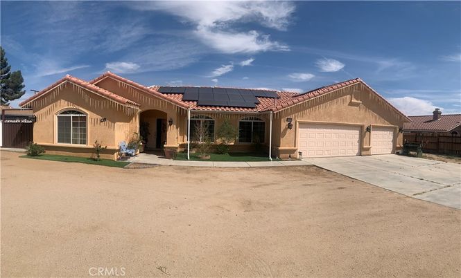 Attached, Backyard, Exterior, Facade, Solar Panels, Mediterranean