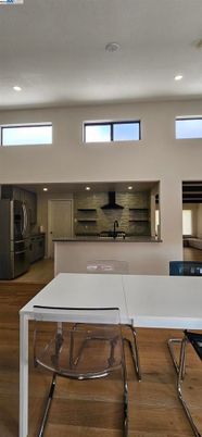 Interior, Kitchen, Recessed Lighting, Wood Texture Flooring