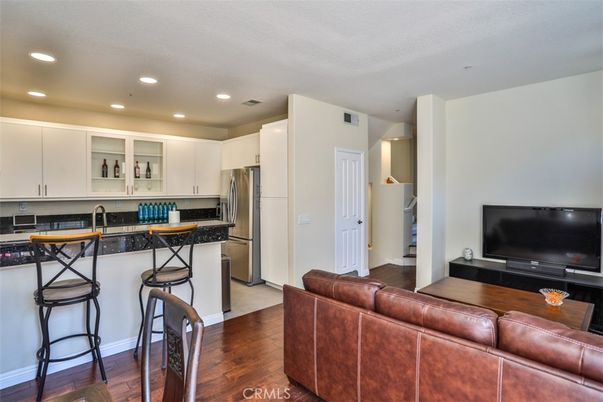 Interior, Kitchen, Living room, Recessed Lighting, Wood Texture Flooring