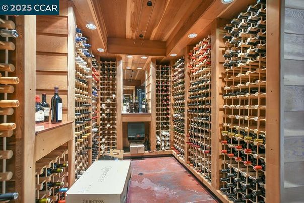 Interior, Recessed Lighting, Wine Storage, Wooden Ceilings