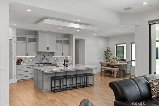 Dining room, Interior, Kitchen, Recessed Lighting, Wood Texture Flooring