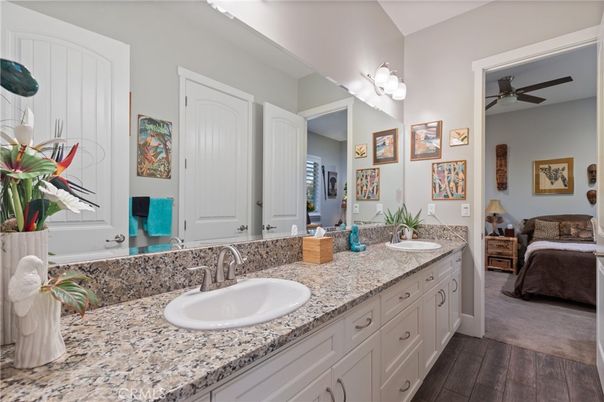 Bathroom, Bedroom, Dual Sink Vanities, Interior, Wood Texture Flooring