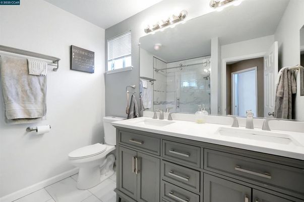 Bathroom, Dual Sink Vanities, Glass Shower, Interior
