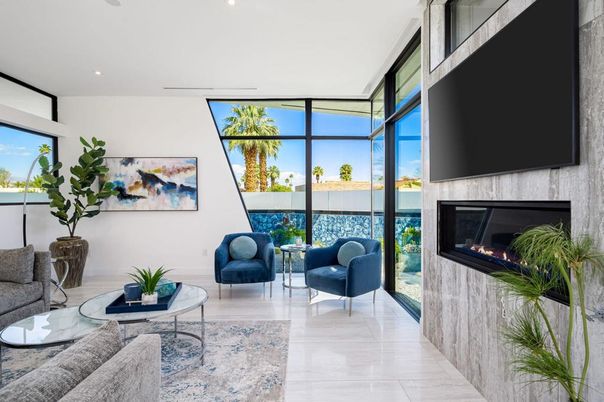 Fireplace, Interior, Living room, Recessed Lighting
