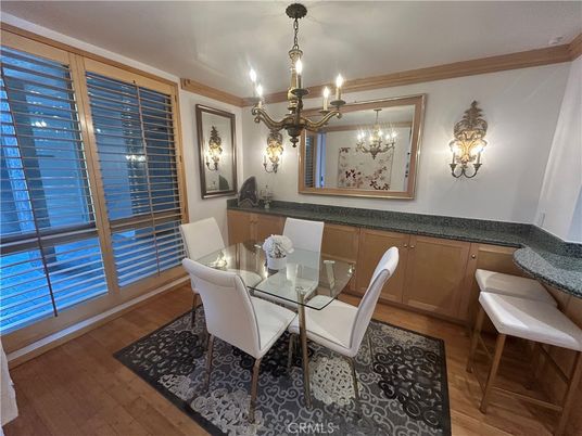 Chandelier, Dining room, Interior, Wood Texture Flooring