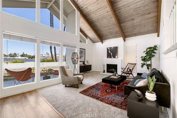 Fireplace, Interior, Living room, Water, Wooden Beams, Wooden Ceilings, Wood Texture Flooring