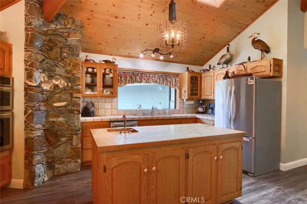 Interior, Kitchen, Stone Walls, Wooden Ceilings, Wood Texture Flooring