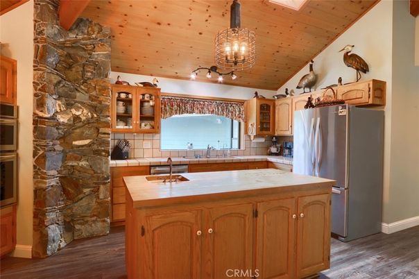 Interior, Kitchen, Pendant Lights, Wooden Ceilings, Wood Texture Flooring