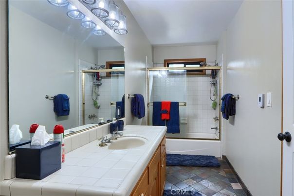 Bathroom, Glass Shower, Interior, Tile Countertops