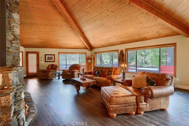 Fireplace, Interior, Living room, Stone Walls, Wooden Beams, Wooden Ceilings, Wood Texture Flooring