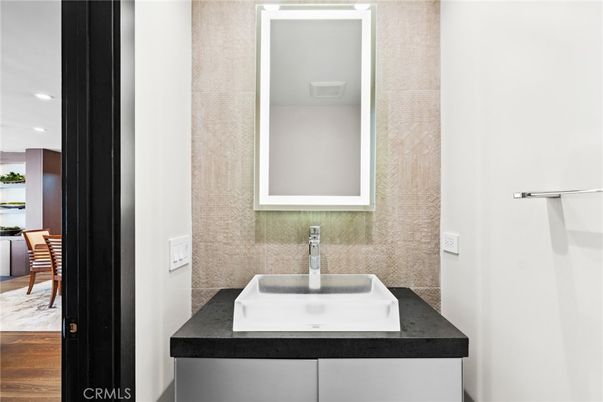 Bathroom, Interior, Recessed Lighting, Wood Texture Flooring