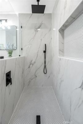 Bathroom, Glass Shower, Interior, Marble Walls
